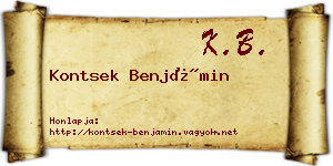 Kontsek Benjámin névjegykártya